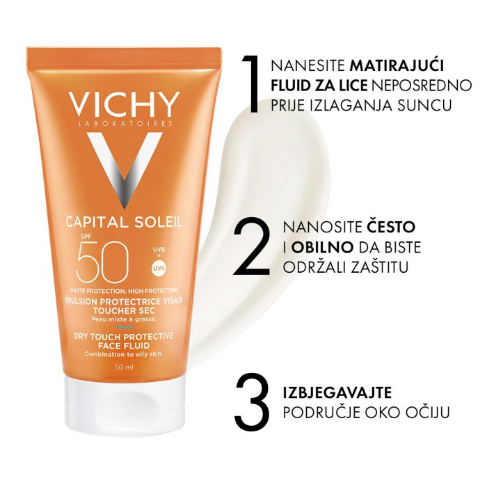 VICHY CAPITAL SOLEIL DRY TOUCH FINISH EMULZIJA ZA LICE SPF50 
