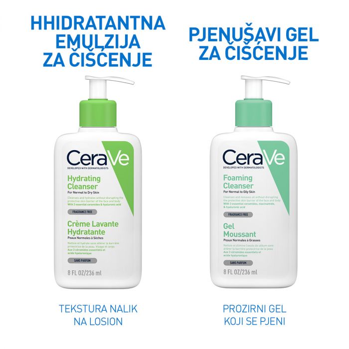 CERAVE HYDRATING CLEANSER - 236 ml NJEŽNA EMULZIJA ZA UKLANJANJE ŠMINKE 