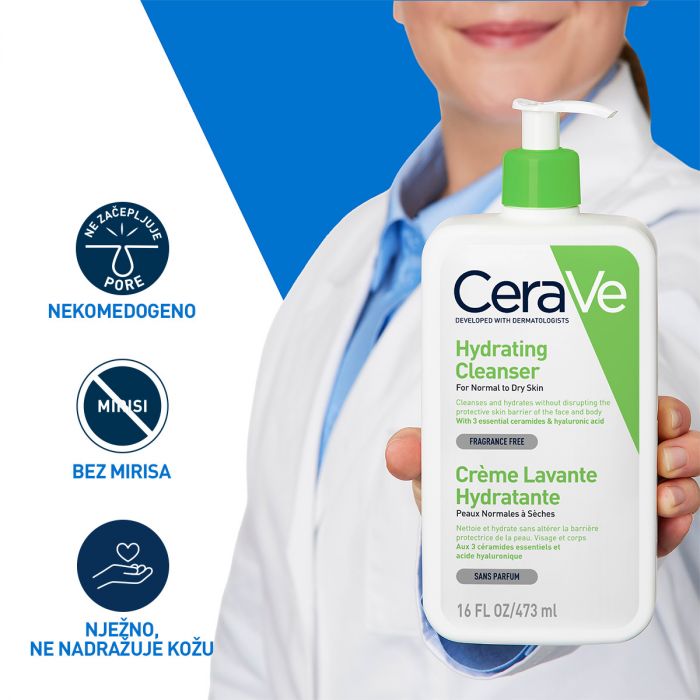CERAVE CLEANSER HYDRATING 473ML - NJEŽNA EMULZIJA ZA UKLANJANJE ŠMINKE 