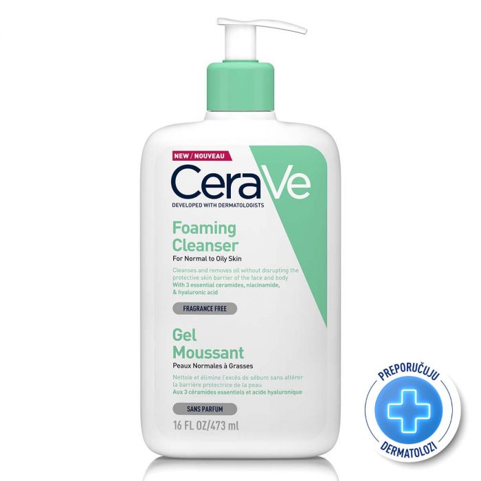 CERAVE CLEANSER FOAMING PJENUŠAVI GEL ZA ČIŠĆENJE NORMALNA DO MASNA KOŽA