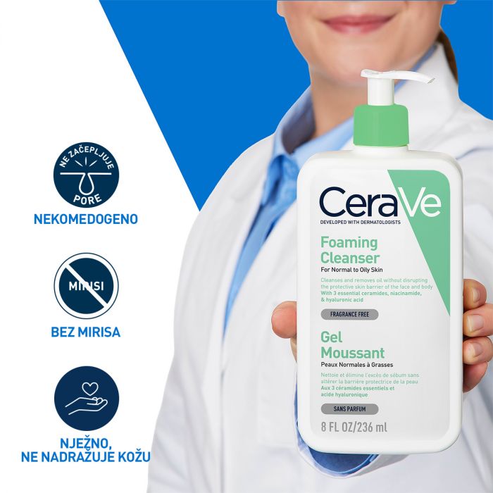 CERAVE CLEANSER FOAMING 1000 ML - PJENUŠAVI GEL ZA ČIŠĆENJE, NORMALNA I MASNA KOŽA