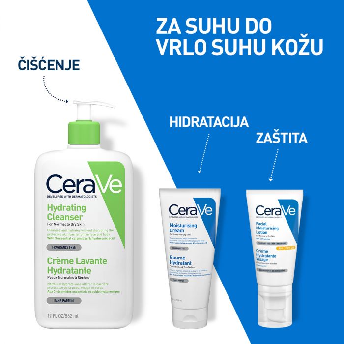 CERAVE HIDRATANTNA KREMA - 177 ml ZA LICE I TIJELO, SUHA DO VRLO SUHA KOŽA