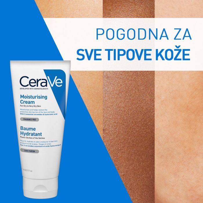 CERAVE HIDRATANTNA KREMA - 177 ml ZA LICE I TIJELO, SUHA DO VRLO SUHA KOŽA