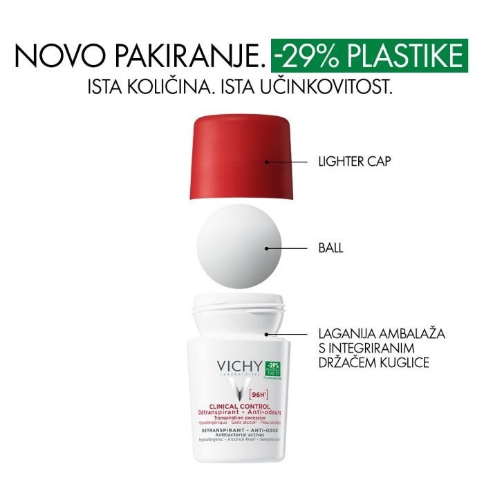 VICHY DEO ROLL-ON  96H CLINICAL CONTROL DUO 2x50ml