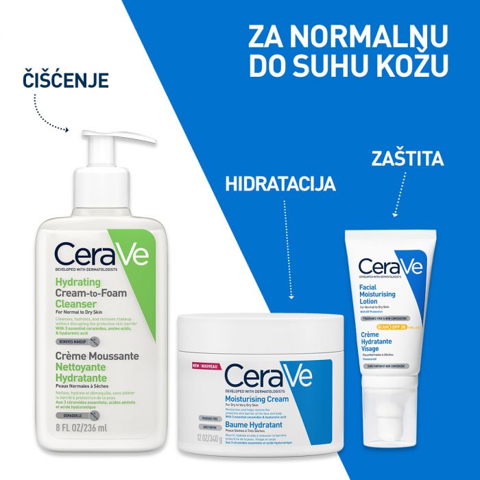 CERAVE HIDRATANTNA NJEGA ZA LICE  NORMALNA DO SUHA KOŽA AM SPF 30 