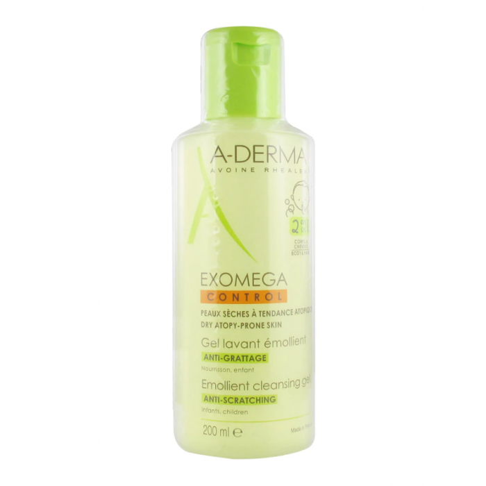 A-DERMA EXOMEGA CONTROL 200 ML - EMOLIJENTNI GEL ZA ČIŠČENJE I TUŠIRANJE 2U1 