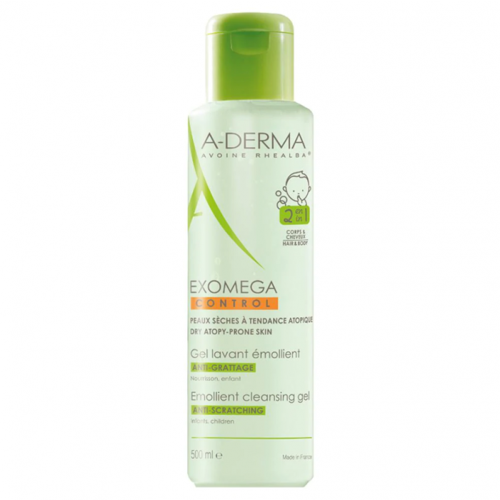 A-DERMA EXOMEGA CONTROL 500 ML - EMOLIJENTNI GEL ZA ČIŠČENJE I TUŠIRANJE 2U1 