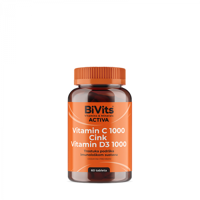 ABELA PHARM BIVITS ACTIVA VITAMIN C 1000 CINK D3 TABLETE