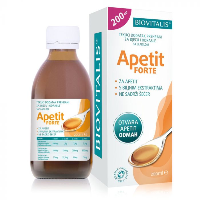 BIOVITALIS APETIT FORTE TEKUĆI DODATAK PREHRANI ZA DJECU I ODRASLE 1+1 GRATIS