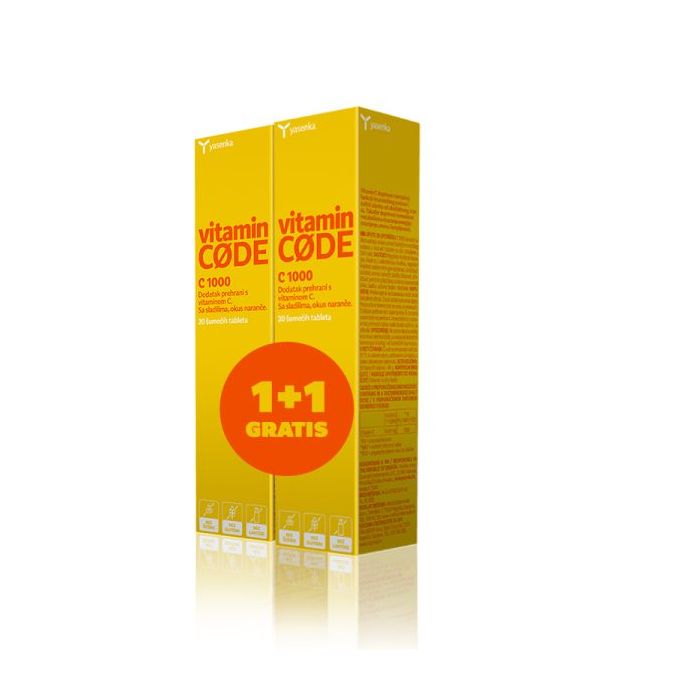 YASENKA VITAMIN CODE C 1000 ŠUMEĆE TABLETE 1+1