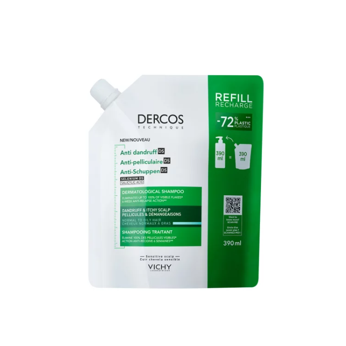 VICHY DERCOS ŠAMPON PROTIV PERUTI ZA NORMALNU/MASNA KOSA 390ML REFIL