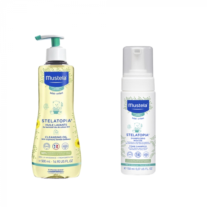 MUSTELA STELATOPIA MLIJEČNO ULJE ZA KUPANJE + MUSTELA PJENA ZA TJEMENICU GRATIS