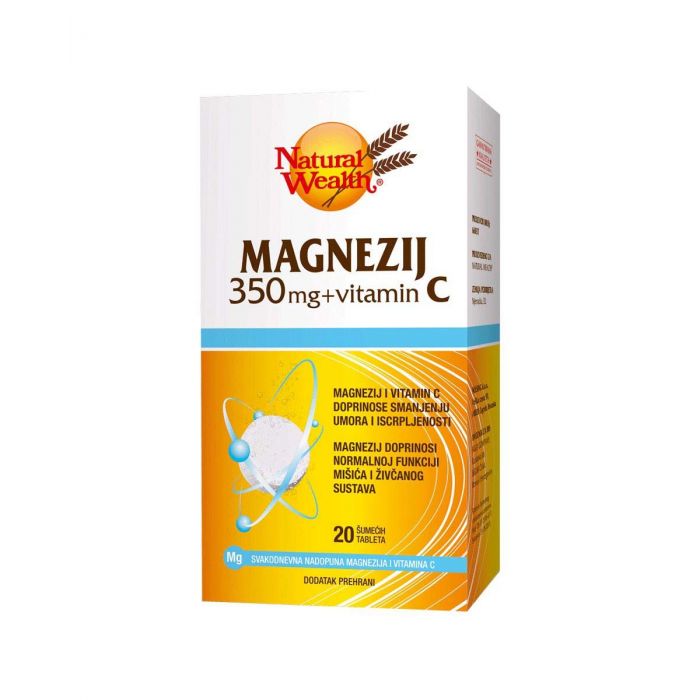 NATURAL WEALTH - MAGNEZIJ 350 + VITAMIN-C ŠUMEĆE TABLETE