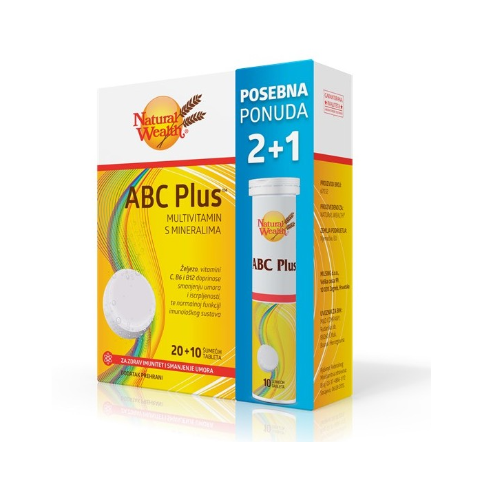 NATURAL WEALTH ABC PLUS -  ŠUMEĆE TABLETE (2+1)