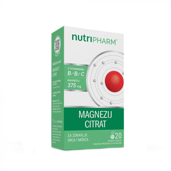 NUTRIPHARM MAGNEZIJ CITRAT 375 ŠUMEĆE TABLETE 