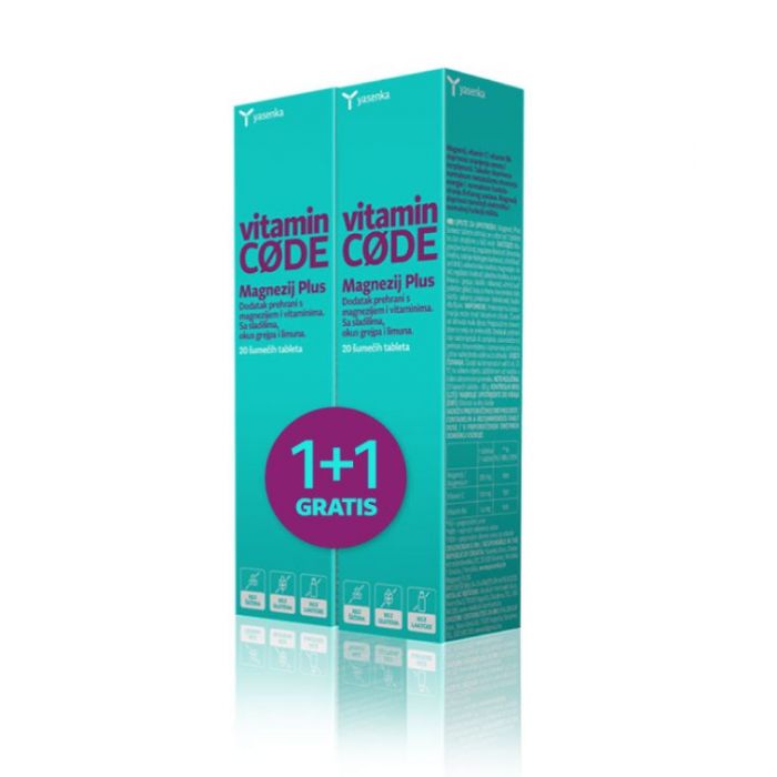 YASENKA VITAMIN CODE MAGNEZIJ PLUS ŠUMEĆE TABLETE 1+1 