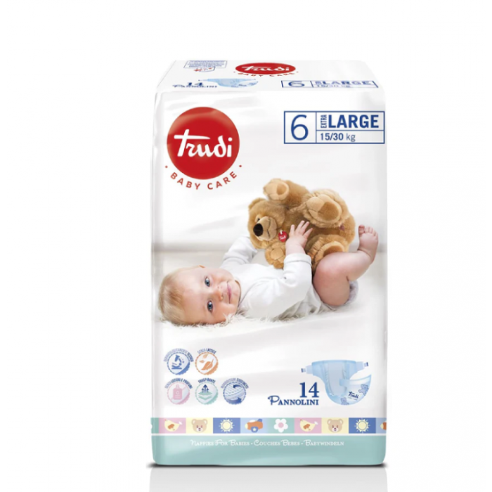 TRUDI PELENE DRY FIT 6 EXTRA LARGE 15-30 KG, 14 PELENA