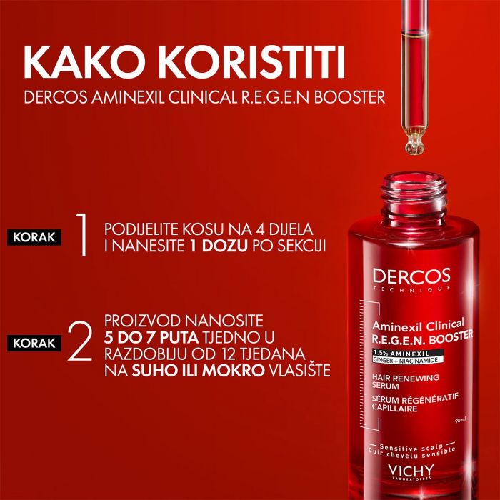 VICHY DERCOS Aminexfil Clinical REGEN Booster Serum za obnovu kose 90 ml