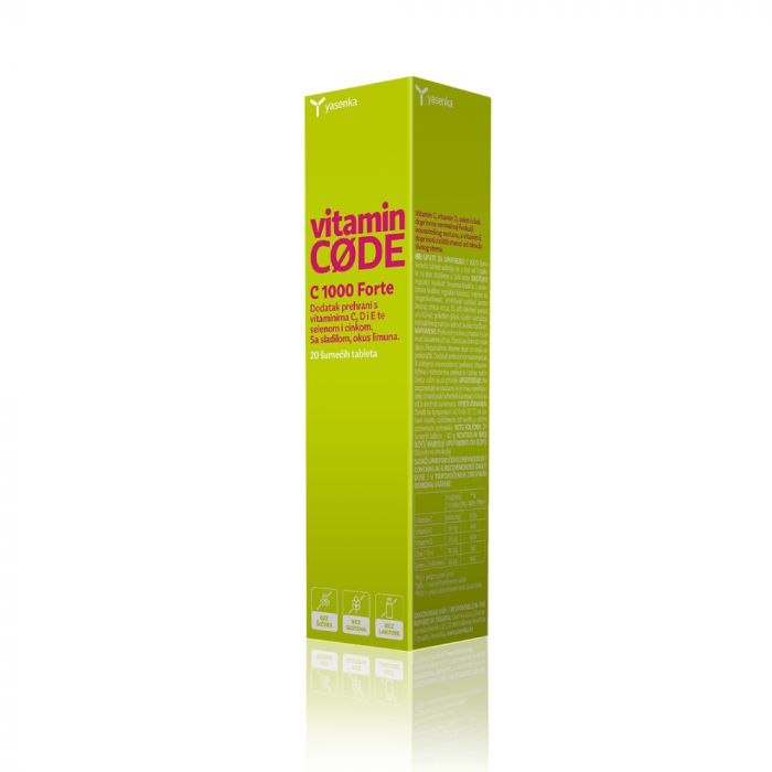 YASENKA VITAMIN CODE C 1000 FORTE ŠUMEĆE TABLETE